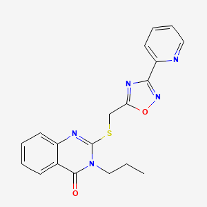 molecular formula C19H17N5O2S B2601968 3-Propyl-2-[(3-pyridin-2-yl-1,2,4-oxadiazol-5-yl)methylsulfanyl]quinazolin-4-one CAS No. 2319850-11-6