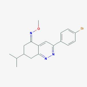 molecular formula C18H20BrN3O B2601971 Aza(3-(4-bromophenyl)-7-(isopropyl)(6,7,8-trihydrocinnolin-5-ylidene))methoxymethane CAS No. 1025144-71-1