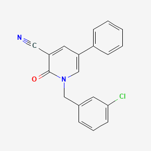 molecular formula C19H13ClN2O B2601974 1-(3-Chlorobenzyl)-2-oxo-5-phenyl-1,2-dihydro-3-pyridinecarbonitrile CAS No. 338955-45-6