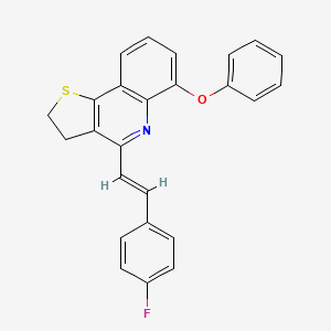 molecular formula C25H18FNOS B2601984 4-[(E)-2-(4-氟苯基)乙烯基]-6-苯氧基-2,3-二氢噻吩并[3,2-c]喹啉 CAS No. 866133-79-1
