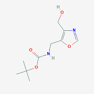 molecular formula C10H16N2O4 B2601987 tert-Butyl ((4-(hydroxymethyl)oxazol-5-yl)methyl)carbamate CAS No. 2174002-21-0