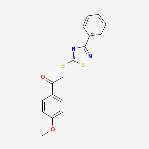 molecular formula C17H14N2O2S2 B2601990 1-(4-Methoxyphenyl)-2-((3-phenyl-1,2,4-thiadiazol-5-yl)thio)ethanone CAS No. 864916-95-0