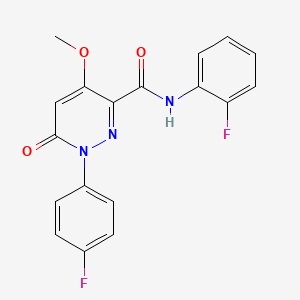 molecular formula C18H13F2N3O3 B2601993 N-(2-fluorophenyl)-1-(4-fluorophenyl)-4-methoxy-6-oxopyridazine-3-carboxamide CAS No. 941969-58-0