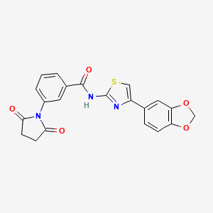 N-(4-(benzo[d][1,3]dioxol-5-yl)thiazol-2-yl)-3-(2,5-dioxopyrrolidin-1-yl)benzamide