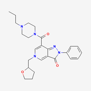 molecular formula C25H31N5O3 B2602004 2-phenyl-7-(4-propylpiperazine-1-carbonyl)-5-((tetrahydrofuran-2-yl)methyl)-2H-pyrazolo[4,3-c]pyridin-3(5H)-one CAS No. 1021257-92-0