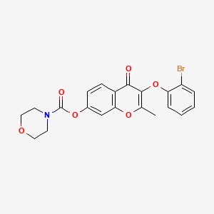 molecular formula C21H18BrNO6 B2602008 3-(2-溴苯氧基)-2-甲基-4-氧代-4H-色满-7-基吗啉-4-羧酸酯 CAS No. 637750-59-5