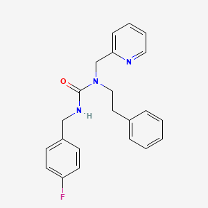 molecular formula C22H22FN3O B2602014 3-(4-Fluorobenzyl)-1-phenethyl-1-(pyridin-2-ylmethyl)urea CAS No. 1286717-43-8