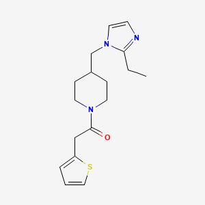 1-(4-((2-ethyl-1H-imidazol-1-yl)methyl)piperidin-1-yl)-2-(thiophen-2-yl)ethanone