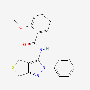 molecular formula C19H17N3O2S B2602020 2-methoxy-N-(2-phenyl-4,6-dihydrothieno[3,4-c]pyrazol-3-yl)benzamide CAS No. 361168-40-3