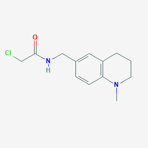 molecular formula C13H17ClN2O B2602023 2-Chloro-N-[(1-methyl-3,4-dihydro-2H-quinolin-6-yl)methyl]acetamide CAS No. 2249202-29-5