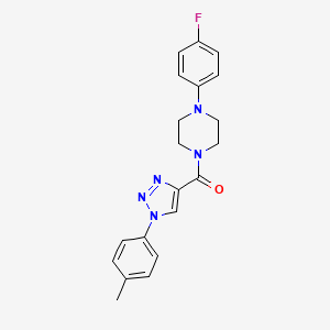 molecular formula C20H20FN5O B2602024 (4-(4-fluorophenyl)piperazin-1-yl)(1-(p-tolyl)-1H-1,2,3-triazol-4-yl)methanone CAS No. 951611-45-3