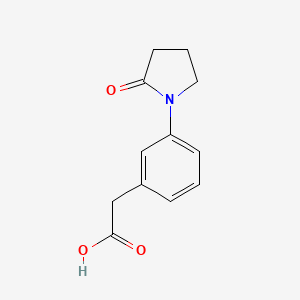 molecular formula C12H13NO3 B2602029 2-[3-(2-Oxopyrrolidin-1-yl)phenyl]acetic acid CAS No. 1368503-69-8