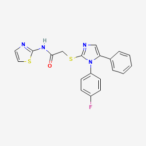 2-((1-(4-fluorophenyl)-5-phenyl-1H-imidazol-2-yl)thio)-N-(thiazol-2-yl)acetamide
