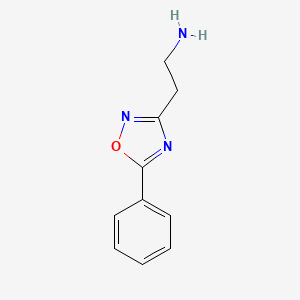 molecular formula C10H14ClN3O2 B2602040 2-(5-Phenyl-1,2,4-oxadiazol-3-yl)ethanamine CAS No. 691841-02-8