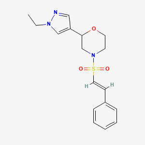 2-(1-Ethylpyrazol-4-yl)-4-[(E)-2-phenylethenyl]sulfonylmorpholine