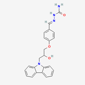 molecular formula C23H22N4O3 B2602065 (E)-2-(4-(3-(9H-carbazol-9-yl)-2-hydroxypropoxy)benzylidene)hydrazinecarboxamide CAS No. 324773-92-4