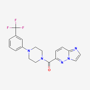 1-{Imidazo[1,2-b]pyridazine-6-carbonyl}-4-[3-(trifluoromethyl)phenyl]piperazine