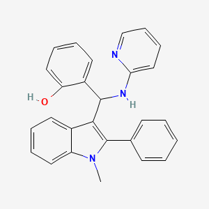 molecular formula C27H23N3O B2602071 2-[(1-甲基-2-苯基-1H-吲哚-3-基)[(吡啶-2-基)氨基]甲基]苯酚 CAS No. 325992-91-4