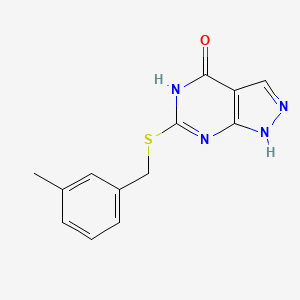 molecular formula C13H12N4OS B2602073 6-((3-methylbenzyl)thio)-1H-pyrazolo[3,4-d]pyrimidin-4(5H)-one CAS No. 877630-38-1