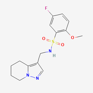 molecular formula C15H18FN3O3S B2602077 5-fluoro-2-methoxy-N-((4,5,6,7-tetrahydropyrazolo[1,5-a]pyridin-3-yl)methyl)benzenesulfonamide CAS No. 2034589-15-4