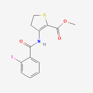 molecular formula C13H12INO3S B2602091 3-(2-碘苯甲酰胺基)-4,5-二氢噻吩-2-羧酸甲酯 CAS No. 389065-27-4