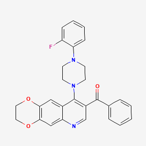 {9-[4-(2-Fluorophenyl)piperazin-1-yl]-2,3-dihydro[1,4]dioxino[2,3-g]quinolin-8-yl}(phenyl)methanone
