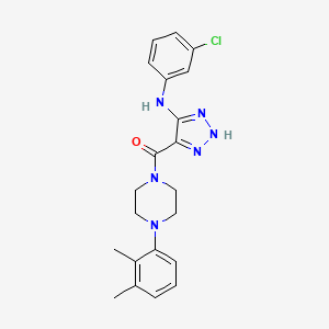 molecular formula C21H23ClN6O B2602095 (5-((3-chlorophenyl)amino)-1H-1,2,3-triazol-4-yl)(4-(2,3-dimethylphenyl)piperazin-1-yl)methanone CAS No. 1291834-32-6