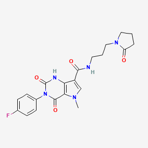 3-(4-fluorophenyl)-5-methyl-2,4-dioxo-N-(3-(2-oxopyrrolidin-1-yl)propyl)-2,3,4,5-tetrahydro-1H-pyrrolo[3,2-d]pyrimidine-7-carboxamide