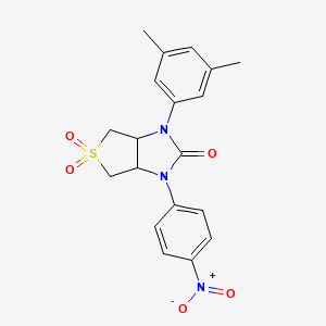 molecular formula C19H19N3O5S B2602102 1-(3,5-dimethylphenyl)-3-(4-nitrophenyl)tetrahydro-1H-thieno[3,4-d]imidazol-2(3H)-one 5,5-dioxide CAS No. 879930-20-8