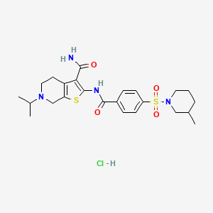 6-Isopropyl-2-(4-((3-methylpiperidin-1-yl)sulfonyl)benzamido)-4,5,6,7-tetrahydrothieno[2,3-c]pyridine-3-carboxamide hydrochloride