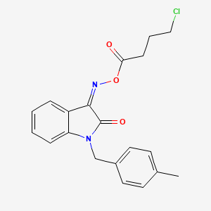 3-{[(4-chlorobutanoyl)oxy]imino}-1-(4-methylbenzyl)-1,3-dihydro-2H-indol-2-one