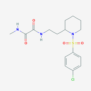 molecular formula C16H22ClN3O4S B2602115 N1-(2-(1-((4-chlorophenyl)sulfonyl)piperidin-2-yl)ethyl)-N2-methyloxalamide CAS No. 898406-70-7