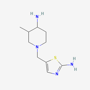molecular formula C10H18N4S B2602119 1-[(2-amino-1,3-thiazol-5-yl)methyl]-3-methylpiperidin-4-amine, Mixture of diastereomers CAS No. 1881414-78-3