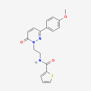 molecular formula C18H17N3O3S B2602123 N-(2-(3-(4-methoxyphenyl)-6-oxopyridazin-1(6H)-yl)ethyl)thiophene-2-carboxamide CAS No. 923196-04-7