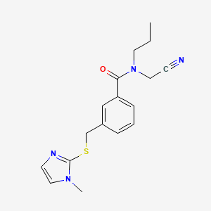 molecular formula C17H20N4OS B2602128 N-(cyanomethyl)-3-{[(1-methyl-1H-imidazol-2-yl)sulfanyl]methyl}-N-propylbenzamide CAS No. 1258662-03-1