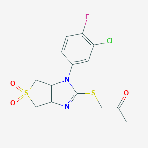 1-{[1-(3-chloro-4-fluorophenyl)-5,5-dioxido-3a,4,6,6a-tetrahydro-1H-thieno[3,4-d]imidazol-2-yl]sulfanyl}acetone