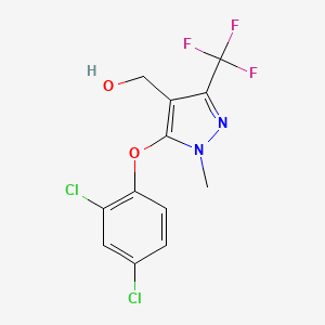molecular formula C12H9Cl2F3N2O2 B2602146 [5-(2,4-二氯苯氧基)-1-甲基-3-(三氟甲基)-1H-吡唑-4-基]甲醇 CAS No. 1006491-86-6