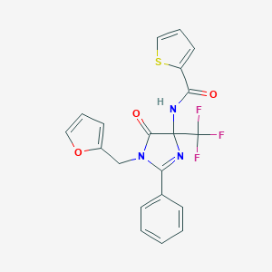 N-[1-(2-furylmethyl)-5-oxo-2-phenyl-4-(trifluoromethyl)-4,5-dihydro-1H-imidazol-4-yl]-2-thiophenecarboxamide