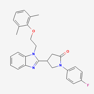 4-{1-[2-(2,6-dimethylphenoxy)ethyl]-1H-benzimidazol-2-yl}-1-(4-fluorophenyl)pyrrolidin-2-one
