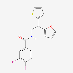 3,4-difluoro-N-[2-(furan-2-yl)-2-(thiophen-2-yl)ethyl]benzamide