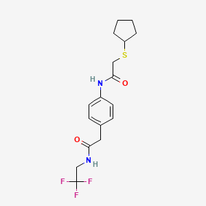2-(cyclopentylthio)-N-(4-(2-oxo-2-((2,2,2-trifluoroethyl)amino)ethyl)phenyl)acetamide