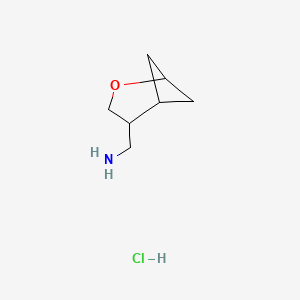 molecular formula C7H14ClNO B2602173 2-氧杂双环[3.1.1]庚烷-4-基甲胺；盐酸盐 CAS No. 2470440-09-4