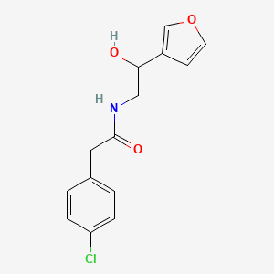 molecular formula C14H14ClNO3 B2602182 2-(4-chlorophenyl)-N-(2-(furan-3-yl)-2-hydroxyethyl)acetamide CAS No. 1396766-05-4