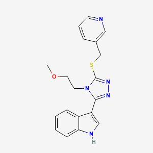 molecular formula C19H19N5OS B2602202 3-(4-(2-methoxyethyl)-5-((pyridin-3-ylmethyl)thio)-4H-1,2,4-triazol-3-yl)-1H-indole CAS No. 852145-23-4