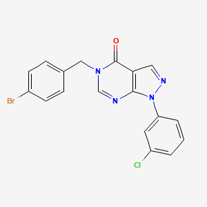molecular formula C18H12BrClN4O B2602205 5-(4-溴苄基)-1-(3-氯苯基)-1H-吡唑并[3,4-d]嘧啶-4(5H)-酮 CAS No. 891113-42-1