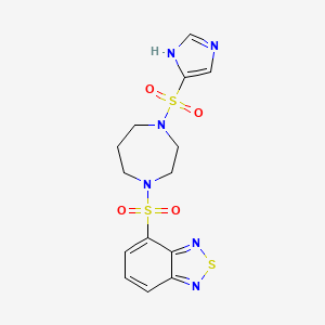 molecular formula C14H16N6O4S3 B2602210 4-((4-((1H-imidazol-4-yl)sulfonyl)-1,4-diazepan-1-yl)sulfonyl)benzo[c][1,2,5]thiadiazole CAS No. 1904081-13-5
