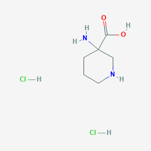 molecular formula C6H14Cl2N2O2 B2602214 3-Aminopiperidine-3-carboxylic acid dihydrochloride CAS No. 76508-75-3