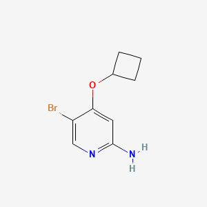 molecular formula C9H11BrN2O B2602220 5-Bromo-4-cyclobutyloxypyridin-2-amine CAS No. 1853988-00-7