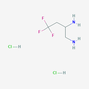 molecular formula C4H11Cl2F3N2 B2602221 rac-4,4,4-三氟丁烷-1,2-二胺二盐酸盐 CAS No. 1609345-92-7