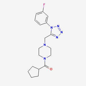 molecular formula C18H23FN6O B2602226 环戊基(4-((1-(3-氟苯基)-1H-四唑-5-基)甲基)哌嗪-1-基)甲酮 CAS No. 1049363-05-4